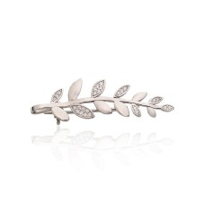Sidabrinė sagė su cirkoniais „Olive Branch“