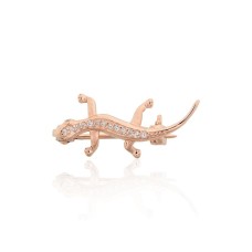 Sidabrinė sagė su cirkoniais „Lizard King II“