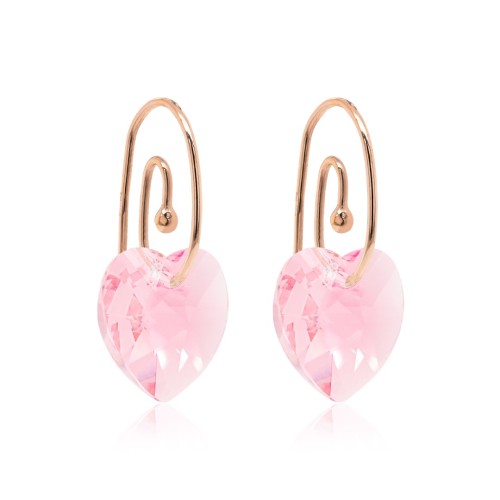 925 Sterling Silver Earrings “Juliet (Light Rose)” created with Crystals by Swarovski®