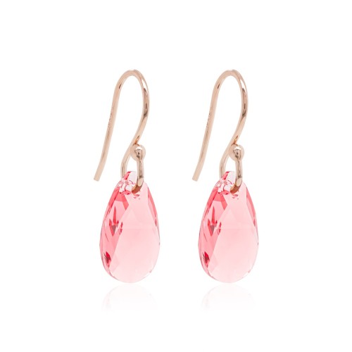 925 Sterling Silver Earrings “Baroque VII (Rose Peach)” created with Crystals by Swarovski®