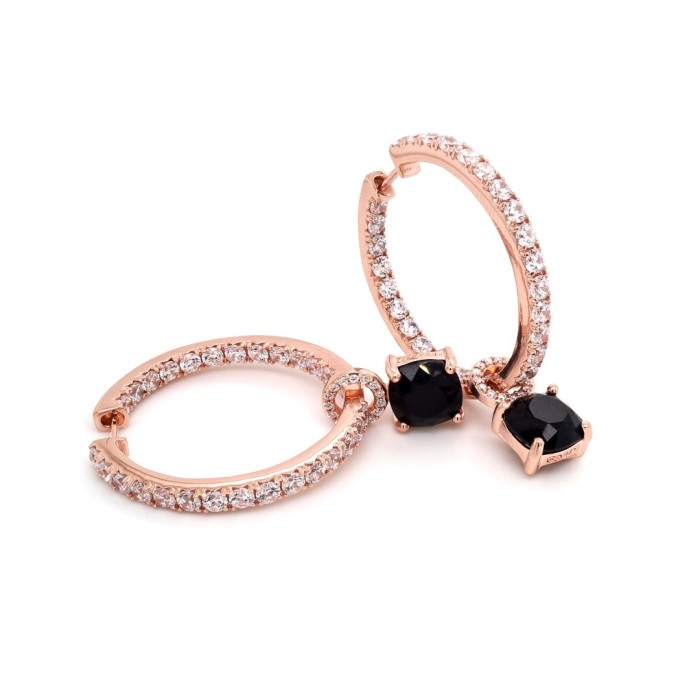 925 Sterling Silver Earrings “Ivy (Jet)” created with Crystals by Swarovski®