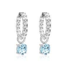 925 Sterling Silver Earrings “Iris (Aquamarine)” created with Crystals by Swarovski®