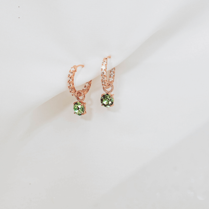 Sidabriniai auskarai „Iris (Aquamarine)“ su Swarovski® kristalais