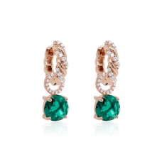 925 Sterling Silver Earrings “Emerald Dusk (Emerald)” created with Crystals by Swarovski®