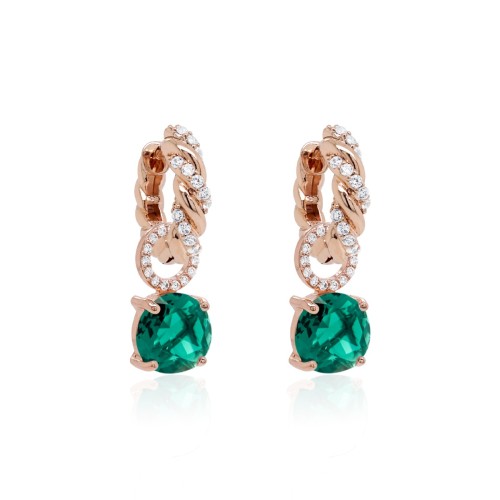 Sidabriniai auskarai „Emerald Dusk (Emerald)“