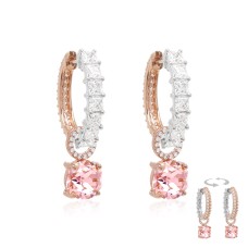 925 Sterling Silver Earrings “Iris (Light Rose Ignite)” created with Crystals by Swarovski®