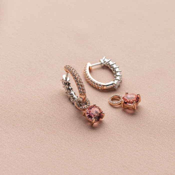 925 Sterling Silver Earrings “Iris (Light Rose Ignite)” created with Crystals by Swarovski®