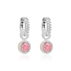 925 Sterling Silver Earrings “Hearts and Arrows V (Fancy Pink)” created with Crystals by Swarovski®