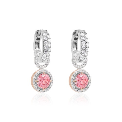 Sidabriniai auskarai „Hearts and Arrows V (Fancy Pink)“