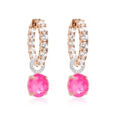925 Sterling Silver Earrings “Iris (Electric Pink)” created with Crystals by Swarovski®