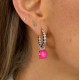 Sidabriniai auskarai „Iris (Electric Pink)“ su Swarovski® kristalais