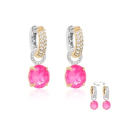 925 Sterling Silver Earrings “Flamingo (Electric Pink)” created with Crystals by Swarovski®