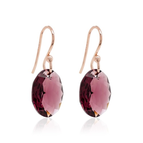 Sidabriniai auskarai „Tender Oval (Amethyst)“
