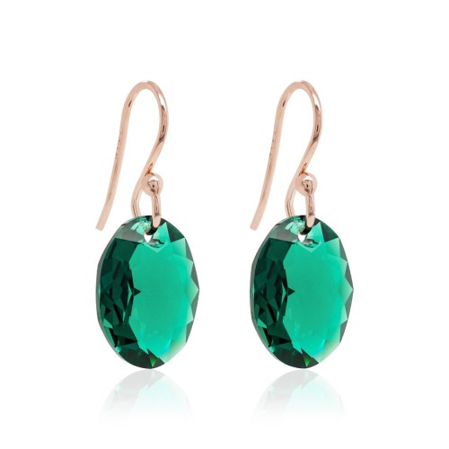 Sidabriniai auskarai „Tender Oval (Emerald)“