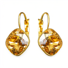 Серьги «Ослепительный Блеск IV (Golden Shadow)» с кристаллами Swarovski®
