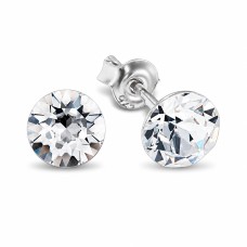 Sidabriniai auskarai moterims DiamondSky „Classic“ su Swarovski kristalais